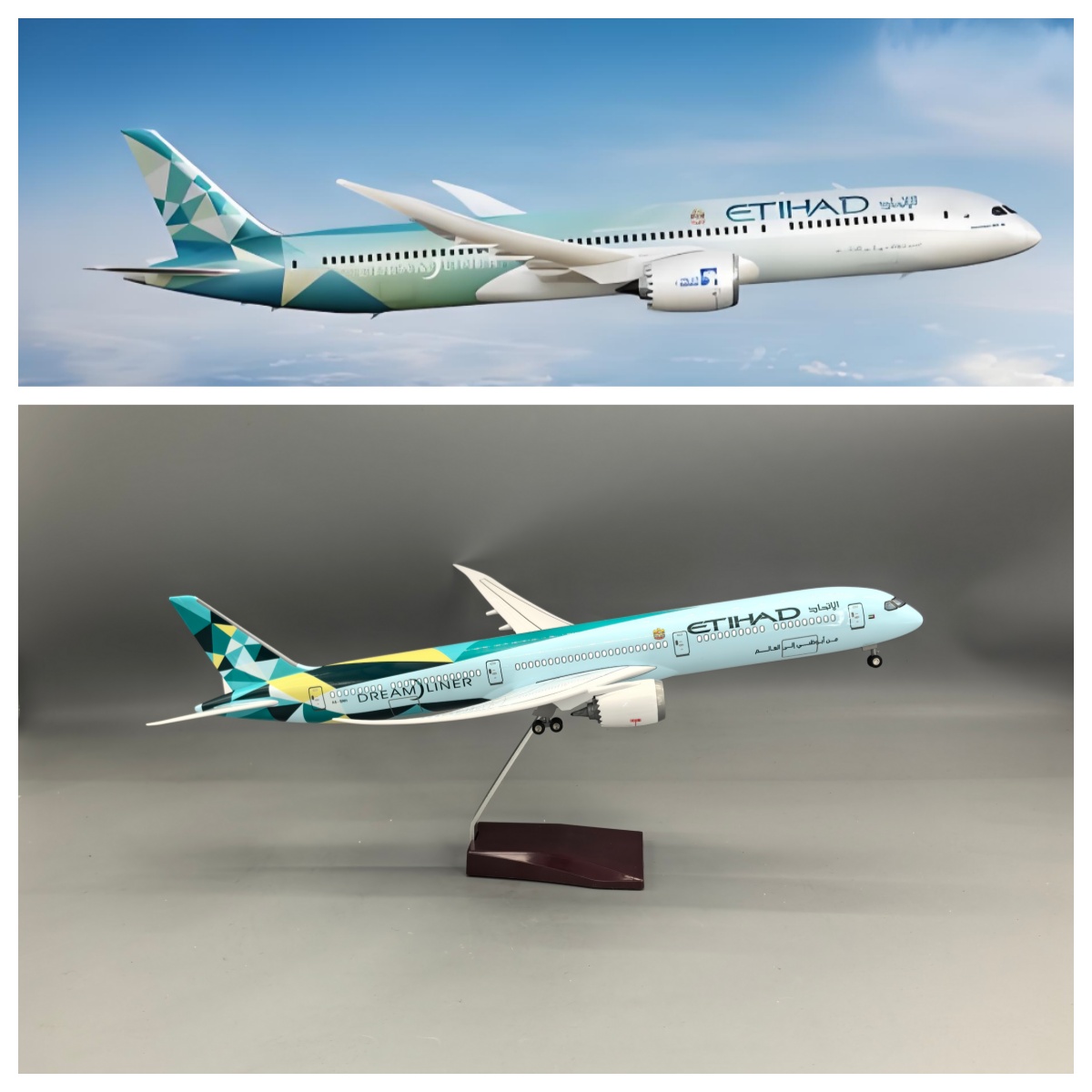 Model Airplane Plastic - 1/145 Scale Aircraft Etihad B787-10 Dreamliner