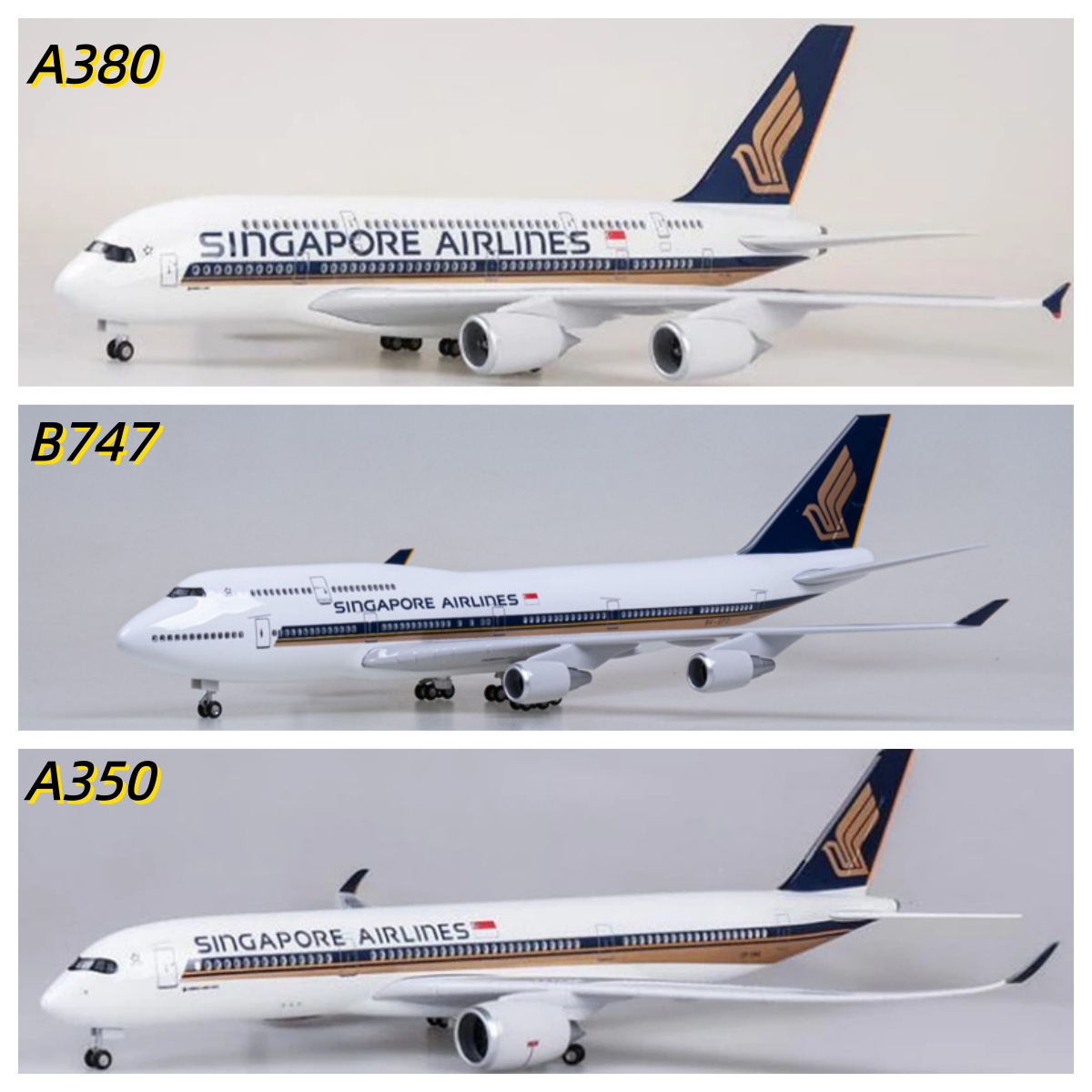 Model Airplane Plastic - 47CM diecast airplanes Singapore Airline b747