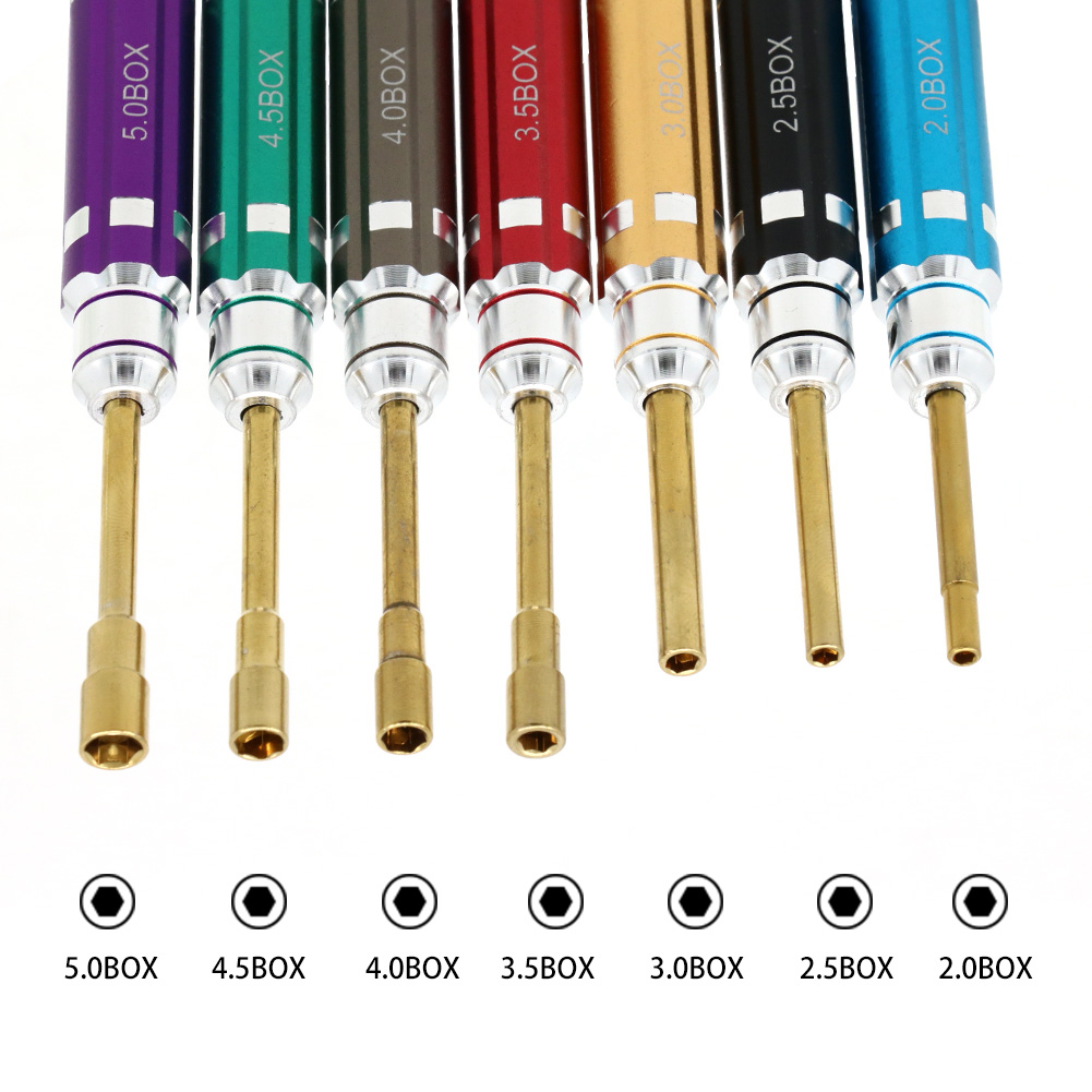 Tamiya Model Paint Set - 7PCS Short Handle RC Hex Screwdriver